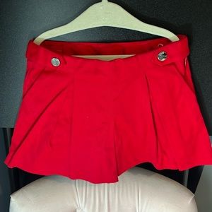 Jacadi Paris Red Cotton Shorts with Silver Buttons, Adustable Size 4A